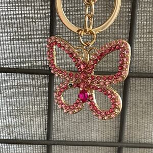 Butterfly Handbag Charm Keychain Pink